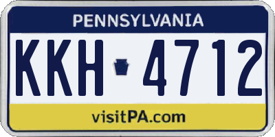PA license plate KKH4712