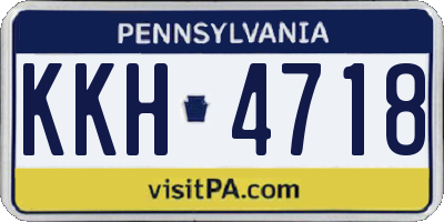 PA license plate KKH4718
