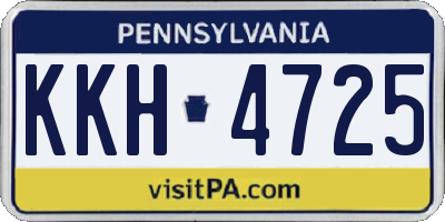 PA license plate KKH4725