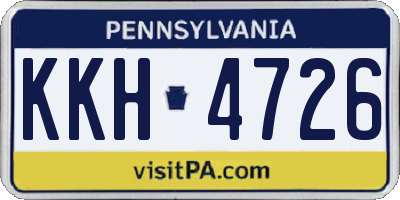 PA license plate KKH4726