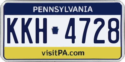 PA license plate KKH4728