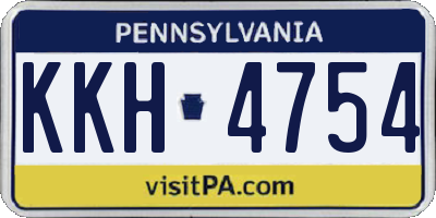 PA license plate KKH4754