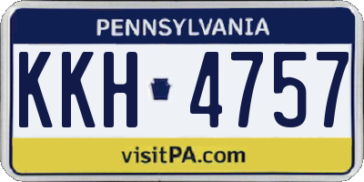 PA license plate KKH4757