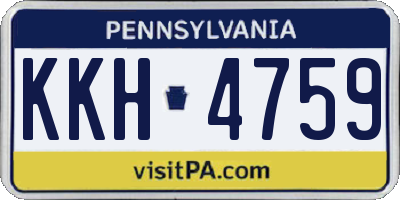 PA license plate KKH4759