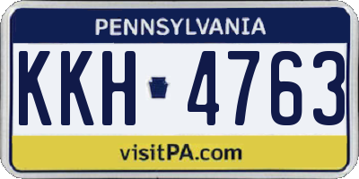 PA license plate KKH4763