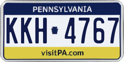 PA license plate KKH4767