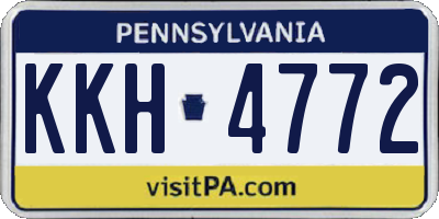 PA license plate KKH4772