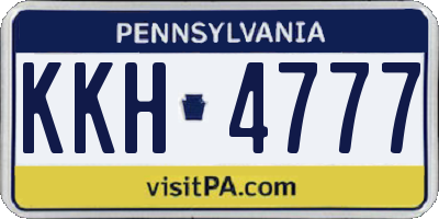 PA license plate KKH4777
