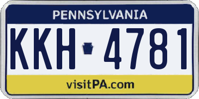 PA license plate KKH4781