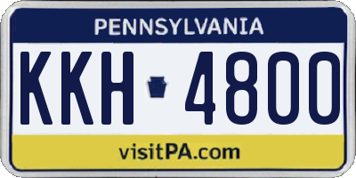 PA license plate KKH4800
