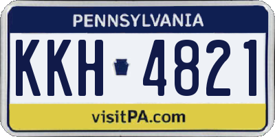 PA license plate KKH4821