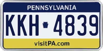 PA license plate KKH4839