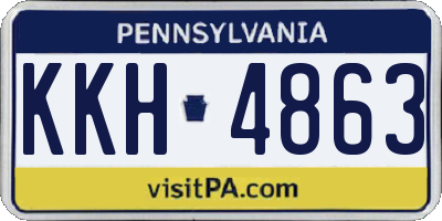 PA license plate KKH4863