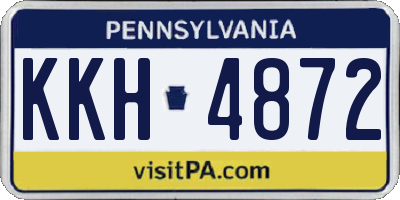 PA license plate KKH4872