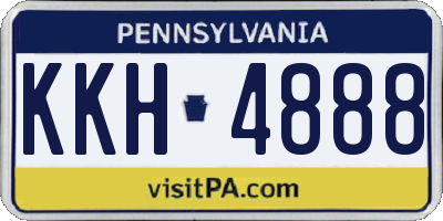 PA license plate KKH4888