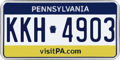 PA license plate KKH4903
