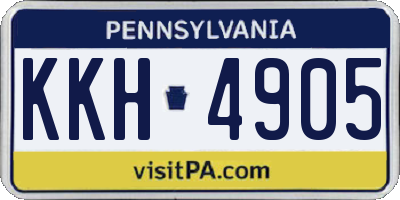 PA license plate KKH4905