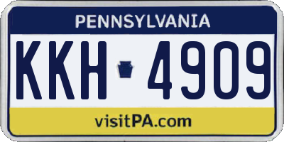 PA license plate KKH4909
