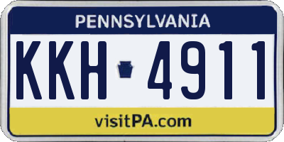 PA license plate KKH4911