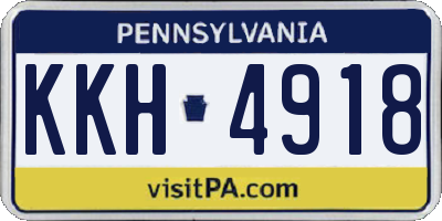 PA license plate KKH4918