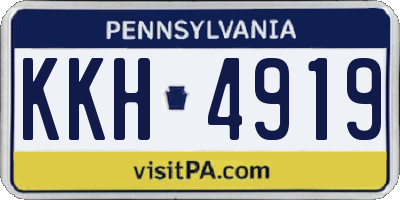 PA license plate KKH4919