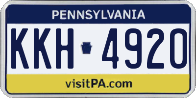 PA license plate KKH4920