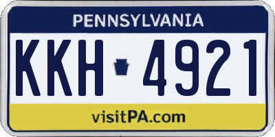 PA license plate KKH4921