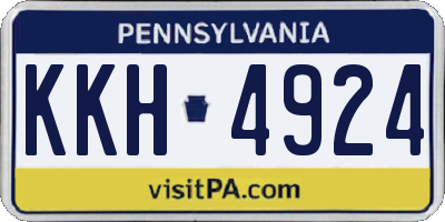 PA license plate KKH4924