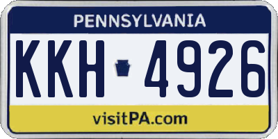 PA license plate KKH4926