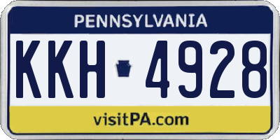 PA license plate KKH4928