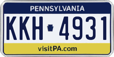 PA license plate KKH4931