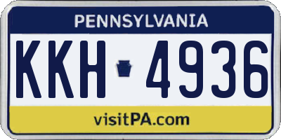 PA license plate KKH4936