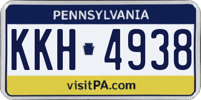 PA license plate KKH4938
