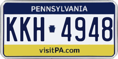 PA license plate KKH4948
