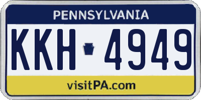 PA license plate KKH4949