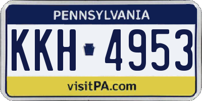 PA license plate KKH4953