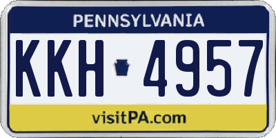 PA license plate KKH4957