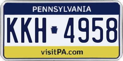PA license plate KKH4958