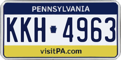 PA license plate KKH4963