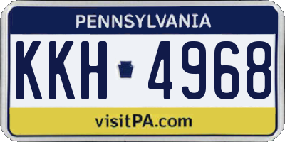 PA license plate KKH4968