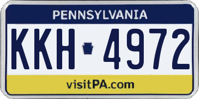 PA license plate KKH4972