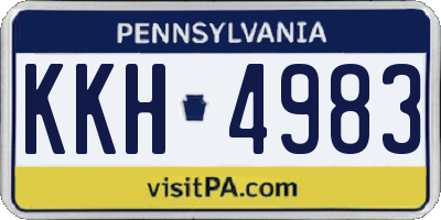 PA license plate KKH4983