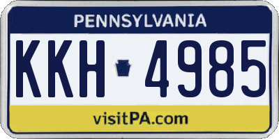 PA license plate KKH4985