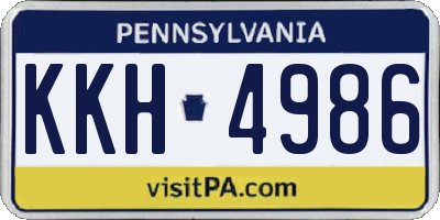 PA license plate KKH4986