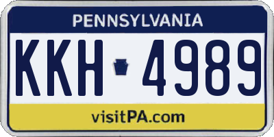 PA license plate KKH4989