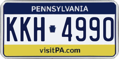 PA license plate KKH4990