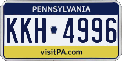 PA license plate KKH4996