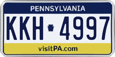 PA license plate KKH4997