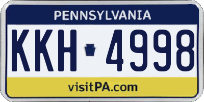 PA license plate KKH4998