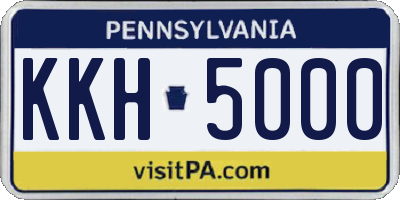 PA license plate KKH5000